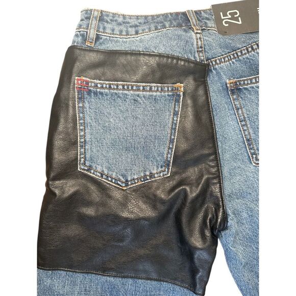 Urban Outfitter BDG Y2k, Retro, Goth Mom High Waisted Patched Color Block Sz: 25 - Picture 4 of 8